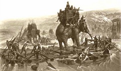 Hannibal traverse le Rh�ne par Henri Motte