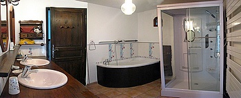 salle de bains, 2 vasques, douche � jets, baignoire