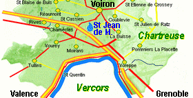 � 30mn de la Chartreuse, 40 du Vercors. 25km de Grenoble.