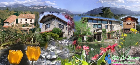 une architecture exceptionnelle au pied des alpes, dans un environnement de jardin th�matique, source et bassins vivants.