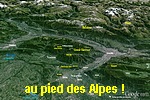 au pied des alpes, panorama sur 5 cha�nes de montagnes: Jura, Chartreuse, Belledonne, Oisans,Vercors. Grenoble, Voiron, Lac Paladru. Cliquez